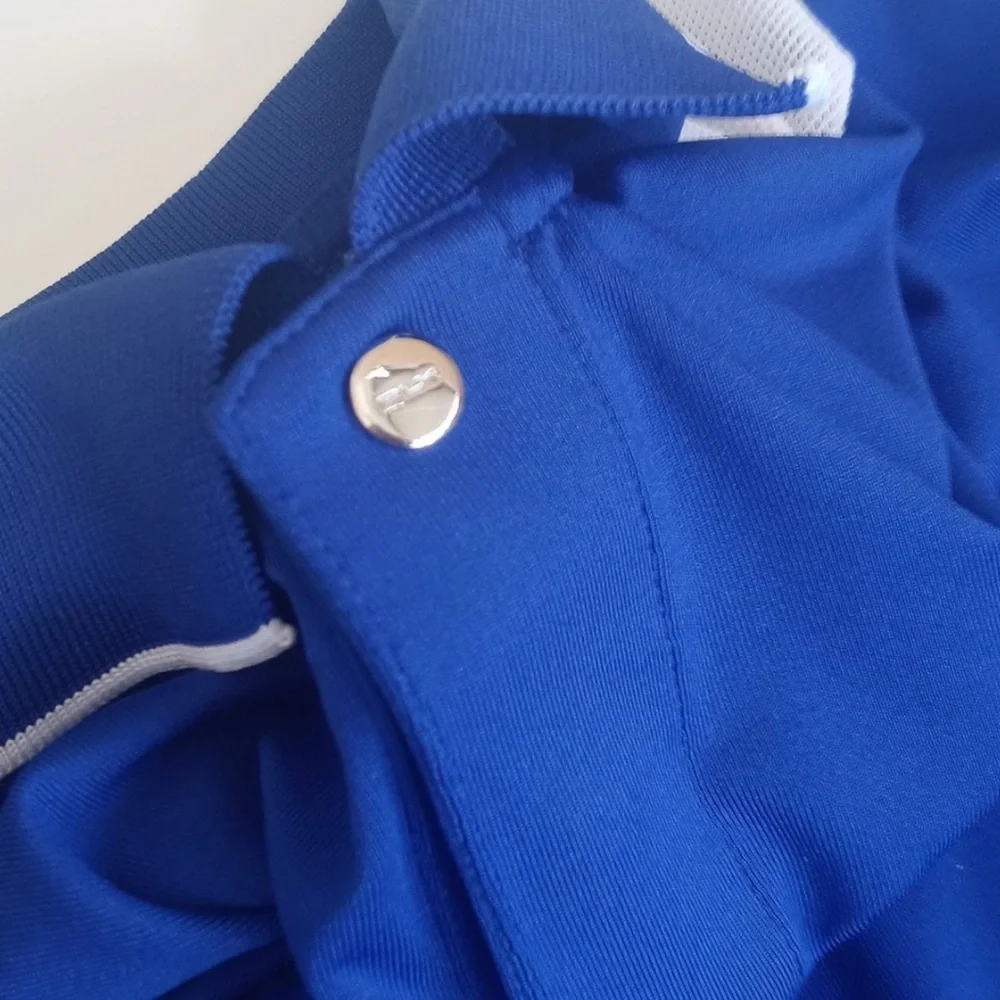 Men's RLX Ralph Lauren Royal Blue & White Short Sleeve Casual Golf Shirt XL